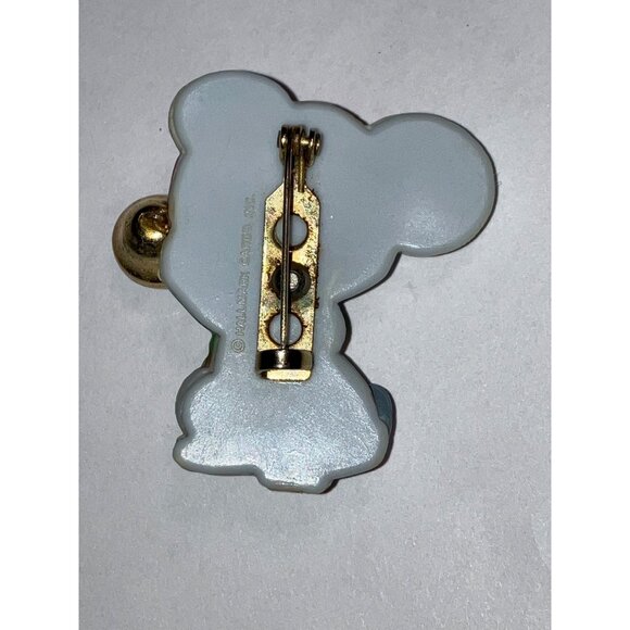 Vintage Hallmark Christmas Mouse Pin Brooch With Santa Hat & and Bell - Picture 6 of 7